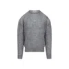 Mordecai Grey Melange Mohair Crewneck Sweater In Gray