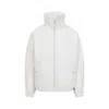Mordecai High Collar White Jacket With Relaxed Fit In White