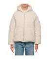Mordecai Hooded Zippered Cotton Jacket In White
