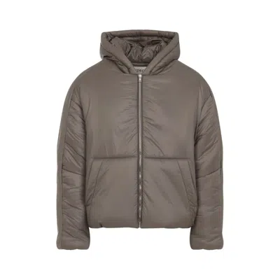 Mordecai Mud Brown Hoodie Puffer In Gray