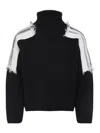 Mordecai Black Virgin Wool Jacquard Stripe Turtle Neck In Black