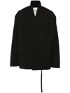 Mordecai Stripe-embellished Robe Coat In Black