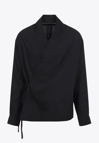 Mordecai Kimono Long-sleeved Shirt In Black