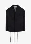Mordecai Stripe-embellished Robe Coat In Black