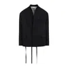 Mordecai Stripe-embellished Robe Coat In Black