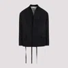 Mordecai Stripe-embellished Robe Coat In Black W Stripes