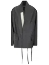Mordecai Kimono Suit Jacket In Dark Grey Melange