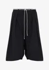 Mordecai Relaxed Fit Black Trousers With Pleats And Drawstring Waist In Black