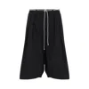 Mordecai Relaxed Fit Black Trousers With Pleats And Drawstring Waist