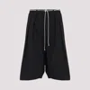 Mordecai Relaxed Fit Black Trousers With Pleats And Drawstring Waist In Black