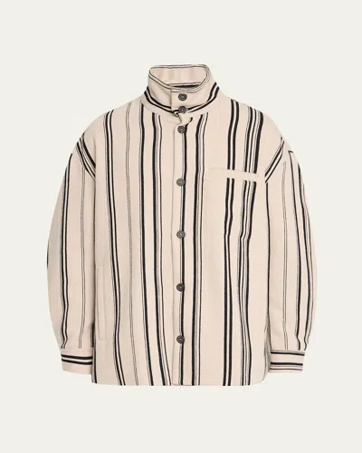 Mordecai Men's Cotton Multi-stripe Overshirt
