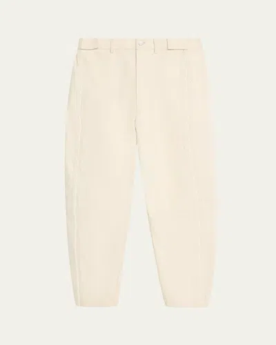Mordecai Men's Cotton Side-zip Flat-front Trousers In White