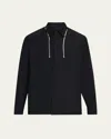 Mordecai Men's Dress Shirt With String Collar In Black