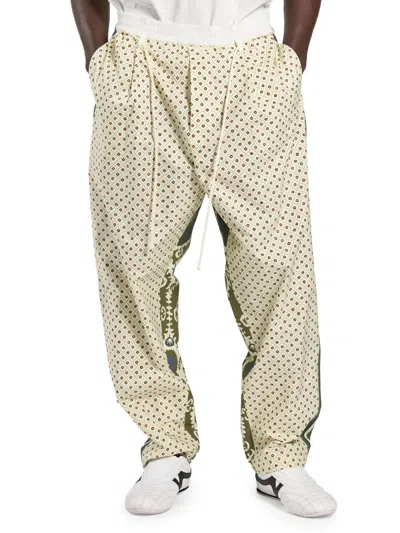 Mordecai Men's Mixed Bandana-print Cotton Pajama Pants In Blue Bandana