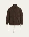 Mordecai Men's Multi-pocket Oversized Jacket In Brown