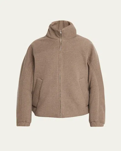 Mordecai Men's Padded Cocoon Blouson Jacket In Brown