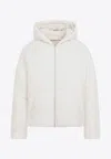 Mordecai Feather Down Jacket With Hood And Pockets In Ivory