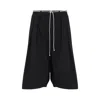 Mordecai Relaxed Fit Black Trousers With Pleats And Drawstring Waist In Black