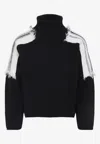 Mordecai Black Virgin Wool Jacquard Stripe Turtle Neck In Black