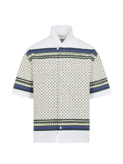 Mordecai Geometric Bandana Cotton Bowling Shirt In Multi