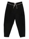 Mordecai Pleated Drawstring Trousers In Black