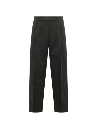 Mordecai Pleated Straight-leg Trousers In Black