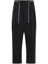 Mordecai Tapered Black Trousers With Pleated Front In Black