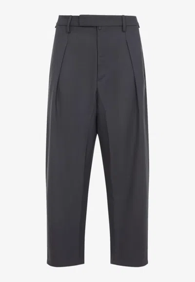 Mordecai Pleated Side-stripe Trousers In Gray