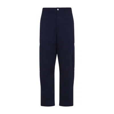 Mordecai Straight-cut Blue Trousers With Contrasting Stripes