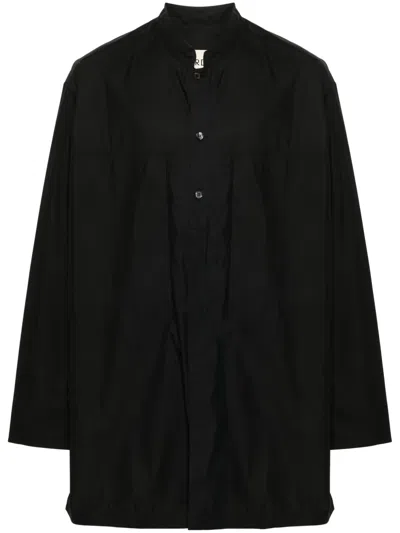 Mordecai Stripe-detail Cotton Shirt In Black