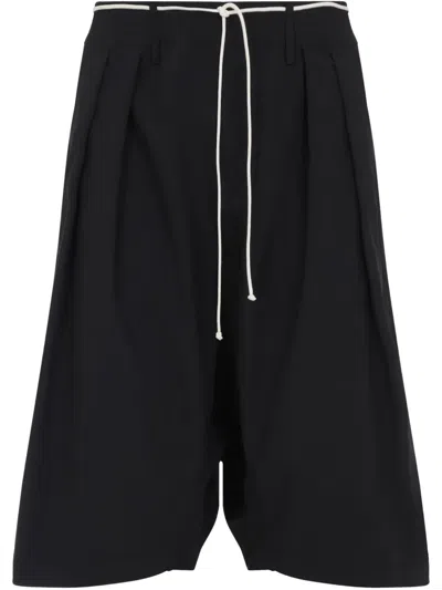 Mordecai Relaxed Fit Black Trousers With Pleats And Drawstring Waist