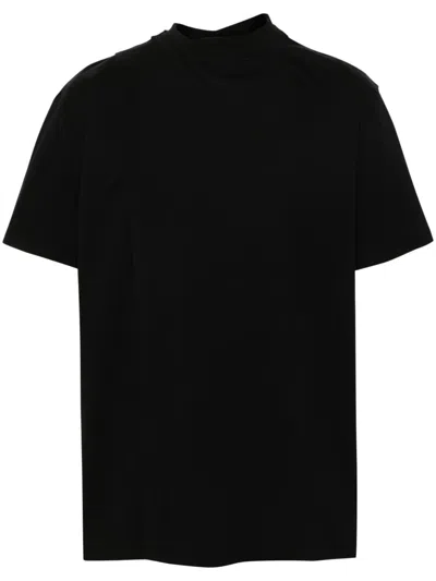 Mordecai Stripe-detail Wrap T-shirt In 黑色