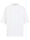 Mordecai Oversized High Neck T-shirt With Vertical Stripe Detail In White