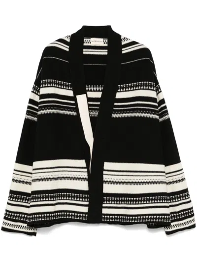 Mordecai Striped Cardigan In Black