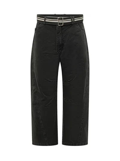 Mordecai Structured Paintntaloni Trousers With Belt In Black