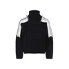 Mordecai Black Virgin Wool Jacquard Stripe Turtle Neck In Black