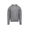 Mordecai Grey Melange Mohair Crewneck Sweater In Gray