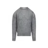 Mordecai Grey Melange Mohair Crewneck Sweater In Gray