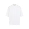 Mordecai Oversized High Neck T-shirt With Vertical Stripe Detail In White