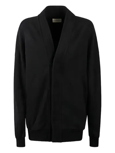 Mordecai V-neck Centre Back Stripe Cardigan In Black