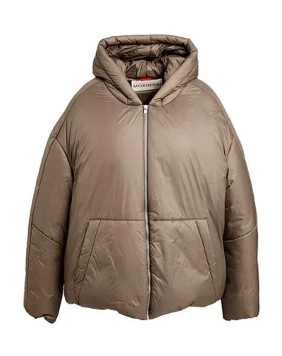 Mordecai Woman Puffer Khaki Size M Polyamide In Beige