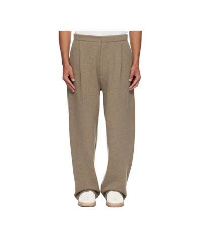 Mordecai Wool Blend Straight Leg Casual Pants In Brown