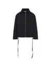 Mordecai Layered Jacket Point Collar Adjustable Drawstrings In Black