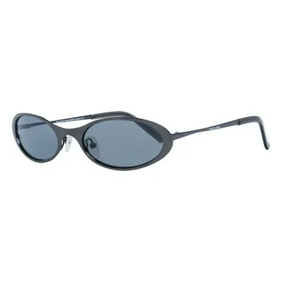 More & More Black Metal Sunglasses In Blue