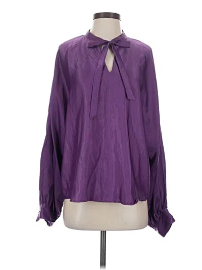 Pre-owned More & More Long Sleeve Blouse In Purple
