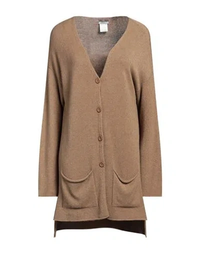 More By Siste's Woman Cardigan Khaki Size Xl Viscose, Polyester, Polyamide In Beige