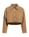 More By Siste's Woman Denim Outerwear Camel Size 12 Cotton, Elastane In Beige