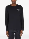 More Joy Embroidered Long Sleeve T-shirt In Black