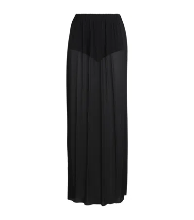 Moré Noir Chiffon Aria Maxi Skirt In Black