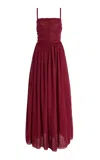 Moré Noir Claire Cotton-silk Voile Dress In Burgundy